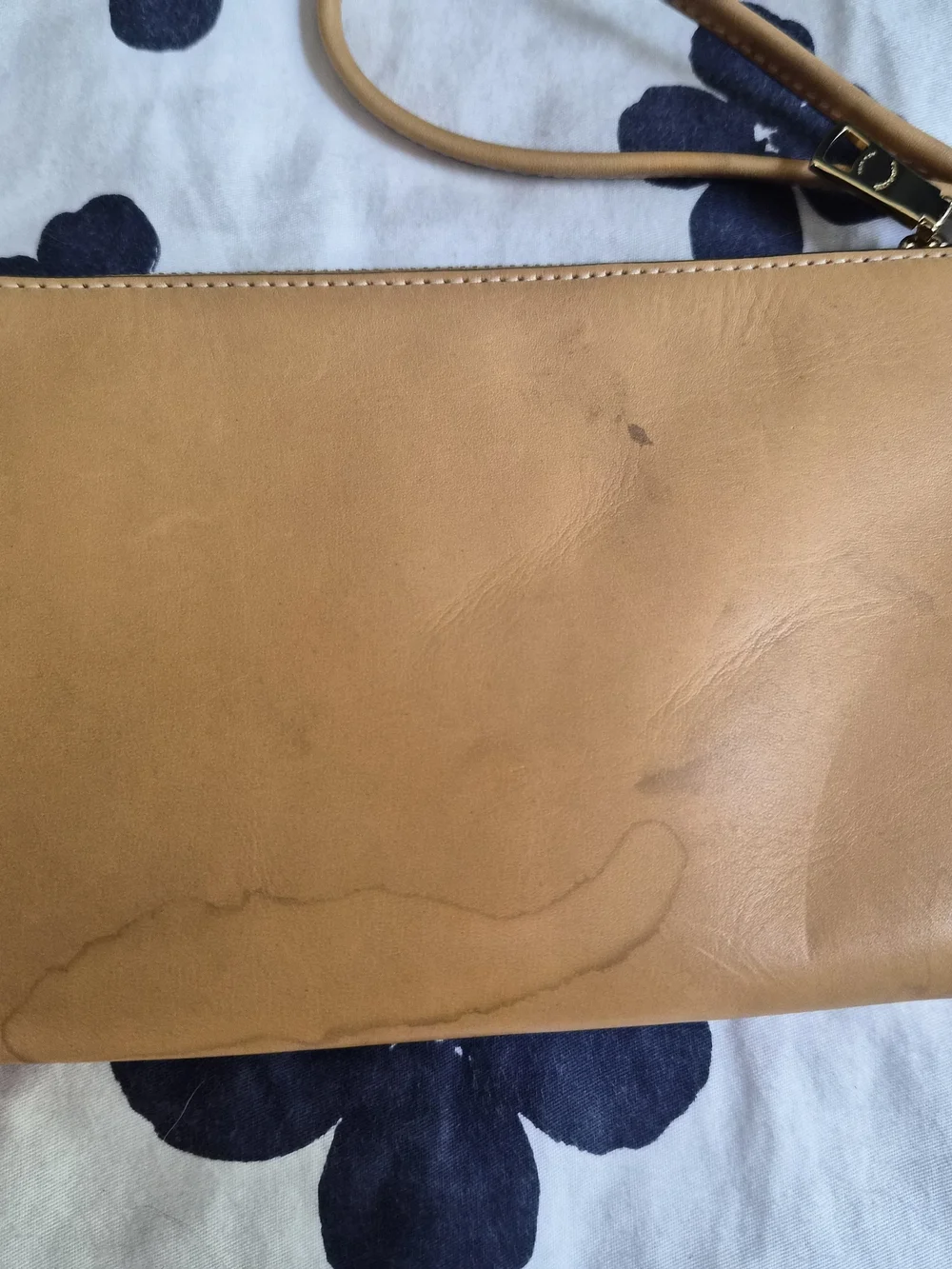 Coach Pink Floral Wristlet with Tan Trim and Gold Hardware